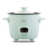 Dash Mini Rice Cooker Steamer with Removable Nonstick Pot, Keep Warm Function & Recipe Guide, 2 cups, for Soups, Stews, Grains & Oatmeal - Aqua